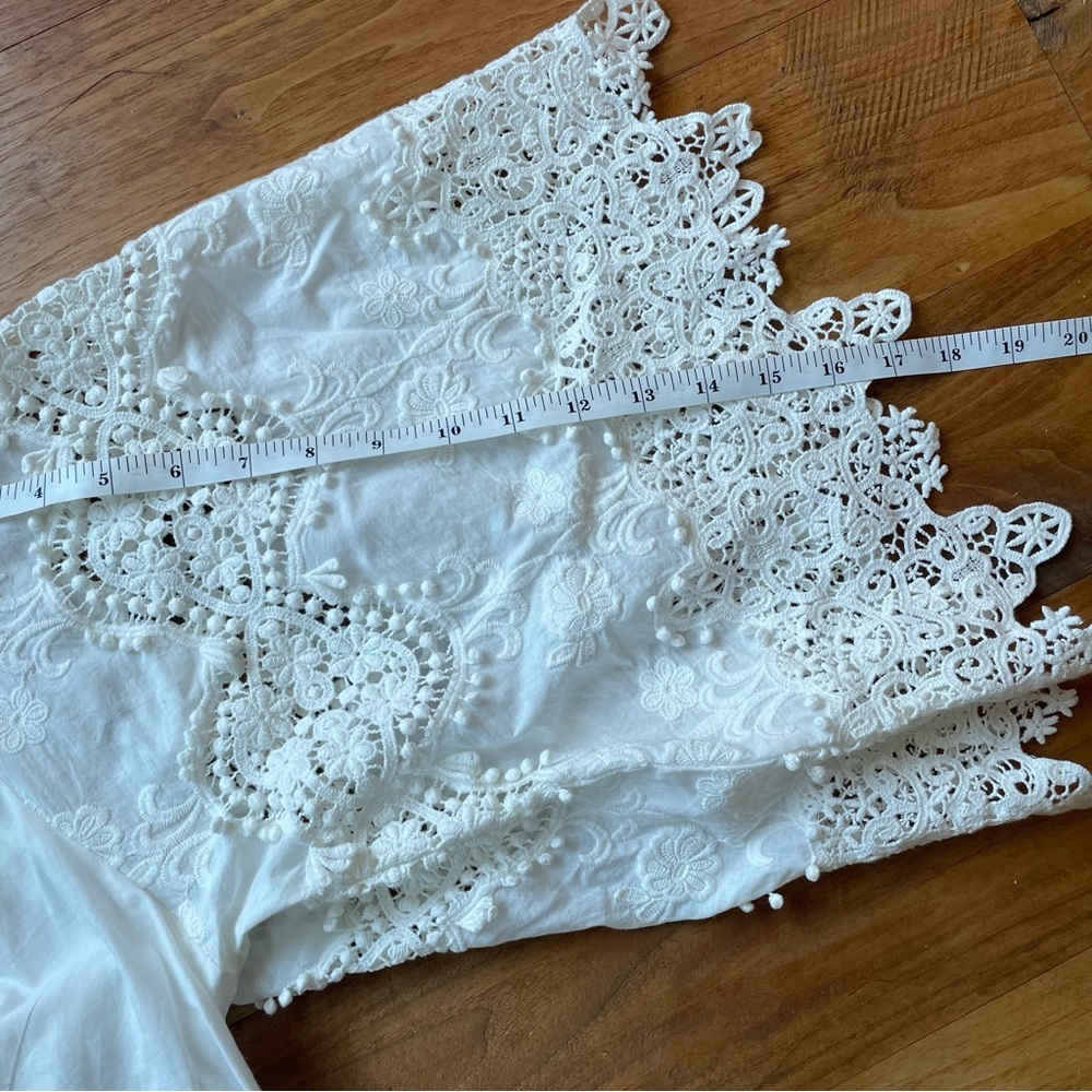 Anthropologie Eberjey Castaway White Cotton Lace Tunic Top Coverup sz M/L - Picture 11 of 12